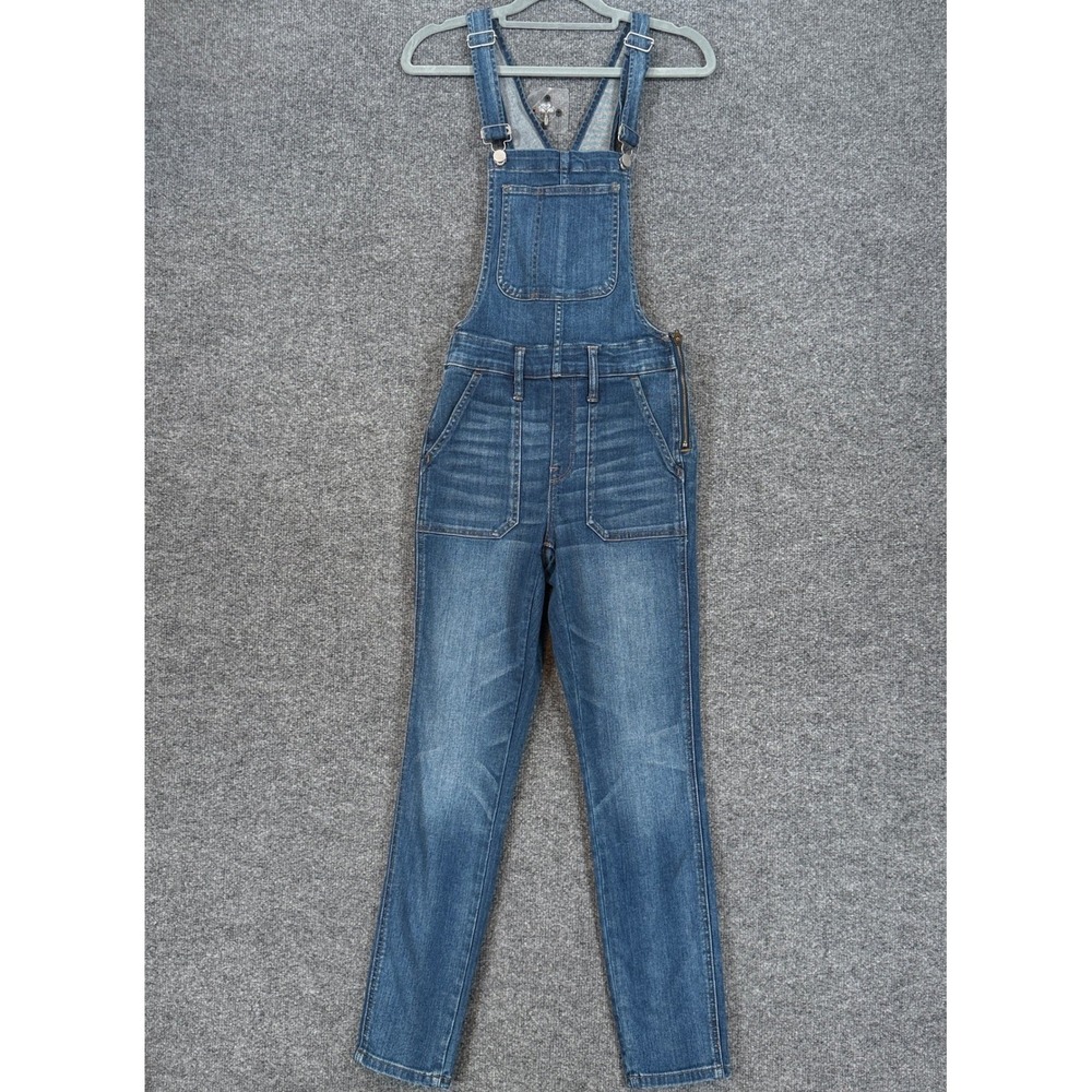 Madewell Overalls Womens XS Blue Slim Fit Denim Side Zip Jumpsuit Jean NEW
